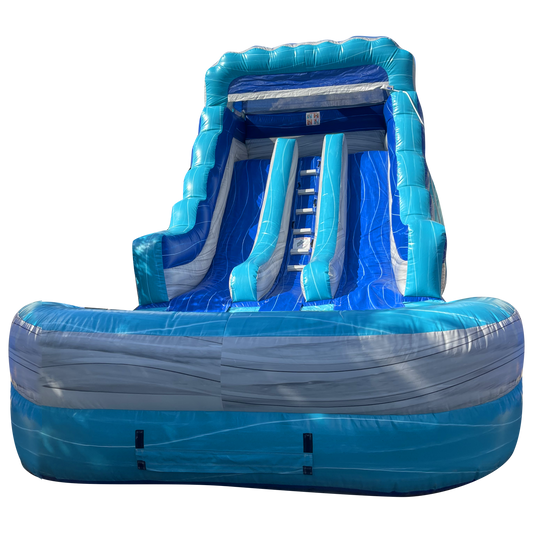 15' x 28' Double Lane Blue-Nami Waterslide