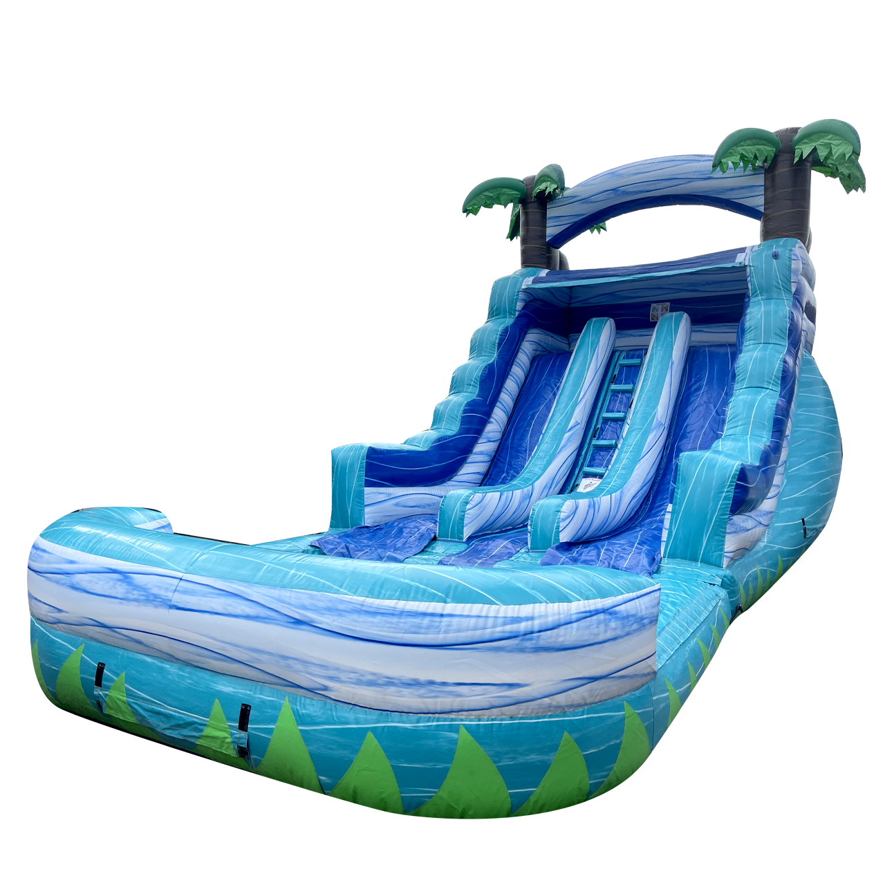 17' x 28' x 14' Tropical Double Lane Slide