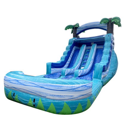17' x 28' x 14' Tropical Double Lane Slide