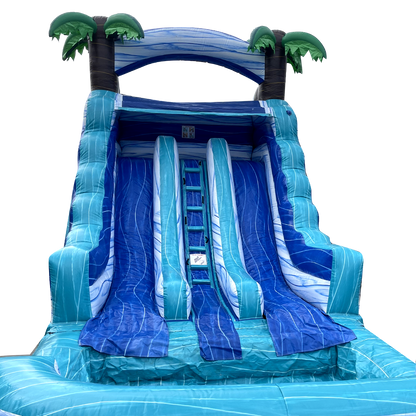 17' x 28' x 14' Tropical Double Lane Slide