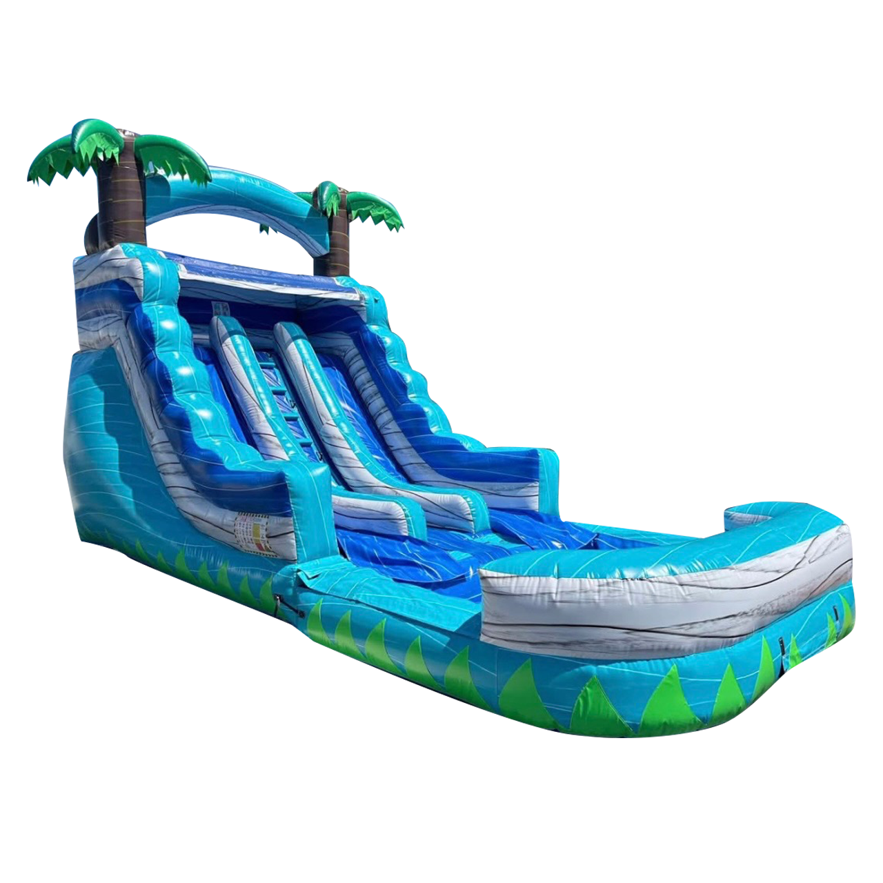 17' x 28' x 14' Tropical Double Lane Slide