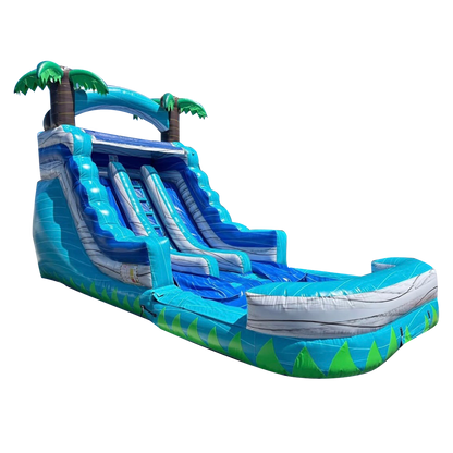 17' x 28' x 14' Tropical Double Lane Slide