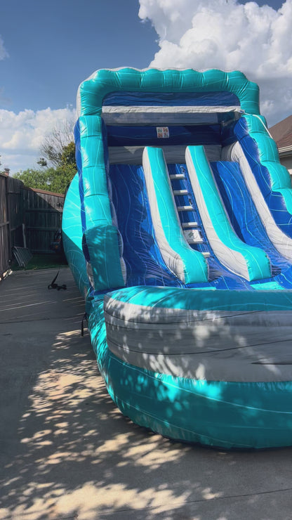 15' x 28' Double Lane Blue-Nami Waterslide